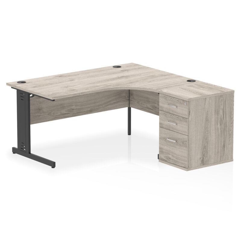 Surge 1600mm Cable Managed Right Crescent Desk Workstation - Image 7