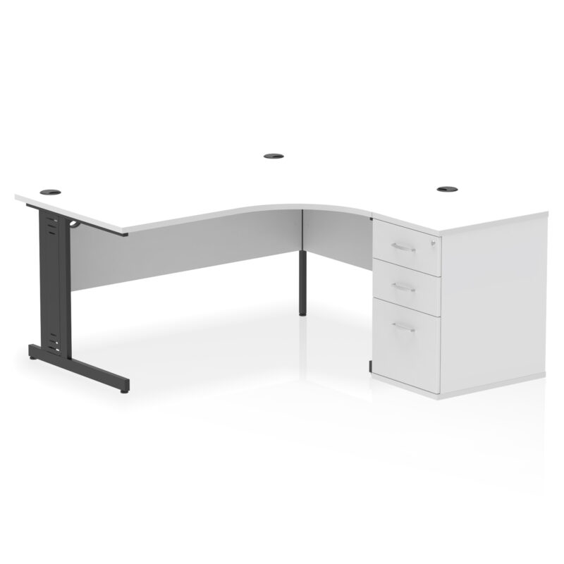 Surge 1600mm Cable Managed Right Crescent Desk Workstation - Image 31