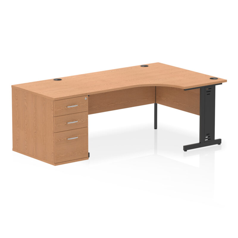Surge 1600mm Cable Managed Right Crescent Desk Workstation - Image 22