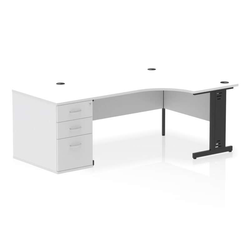 Surge 1600mm Cable Managed Right Crescent Desk Workstation - Image 34