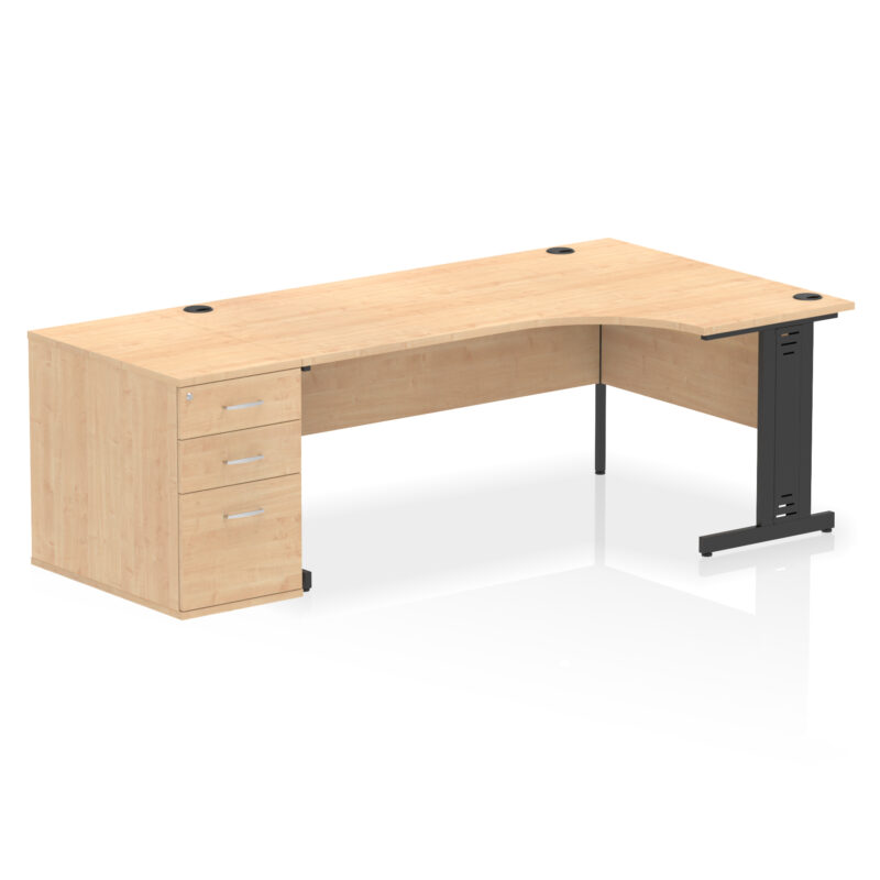 Surge 1800mm Cable Managed Right Crescent Desk Workstation - Image 16