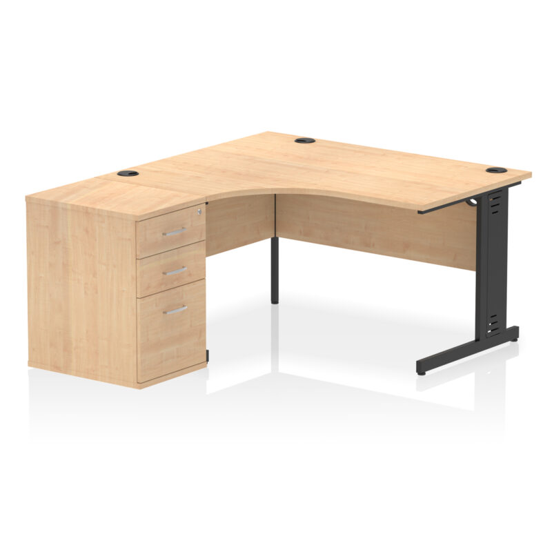 Surge 1400mm Cable Managed Left Crescent Desk Workstation - Image 5