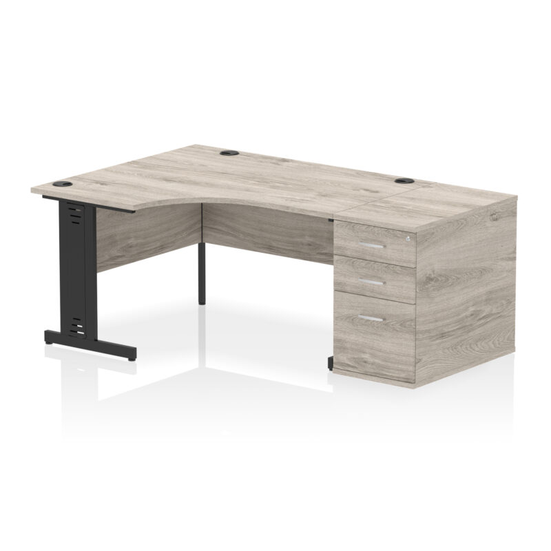 Surge 1400mm Cable Managed Left Crescent Desk Workstation - Image 4