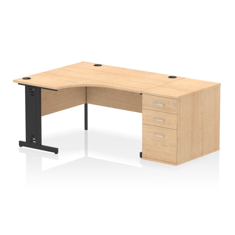 Surge 1400mm Cable Managed Left Crescent Desk Workstation - Image 6