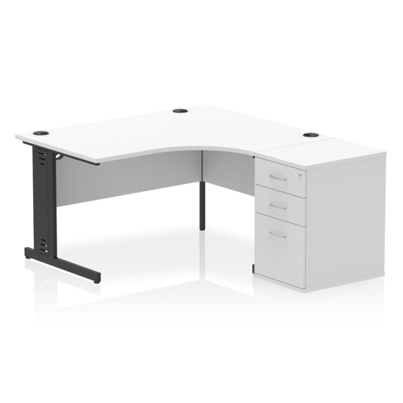 Surge 1400mm Cable Managed Right Crescent Desk Workstation - Image 11