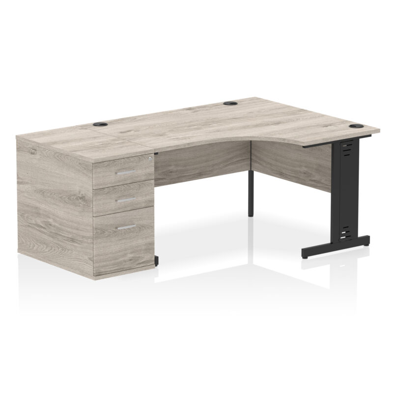Surge 1400mm Cable Managed Right Crescent Desk Workstation - Image 4