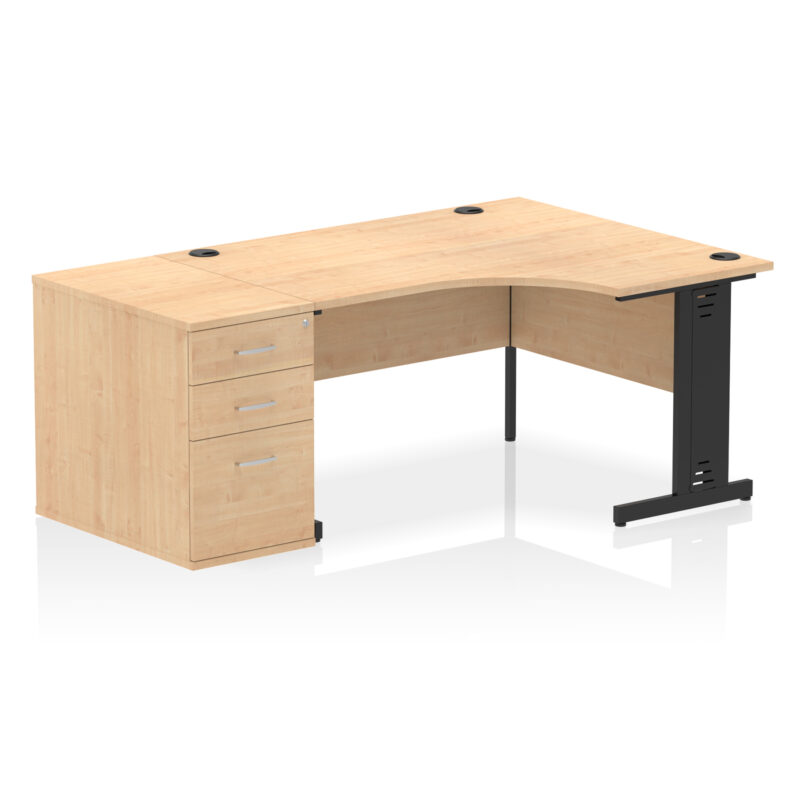 Surge 1400mm Cable Managed Right Crescent Desk Workstation - Image 6