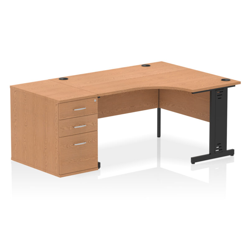 Surge 1400mm Cable Managed Right Crescent Desk Workstation - Image 8