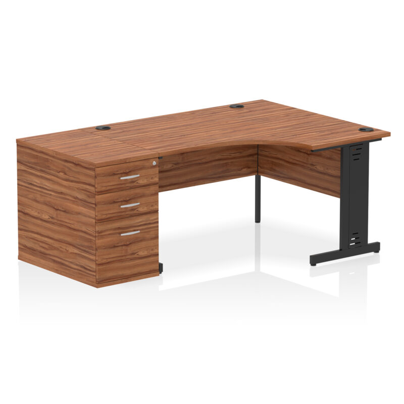 Surge 1400mm Cable Managed Right Crescent Desk Workstation - Image 10