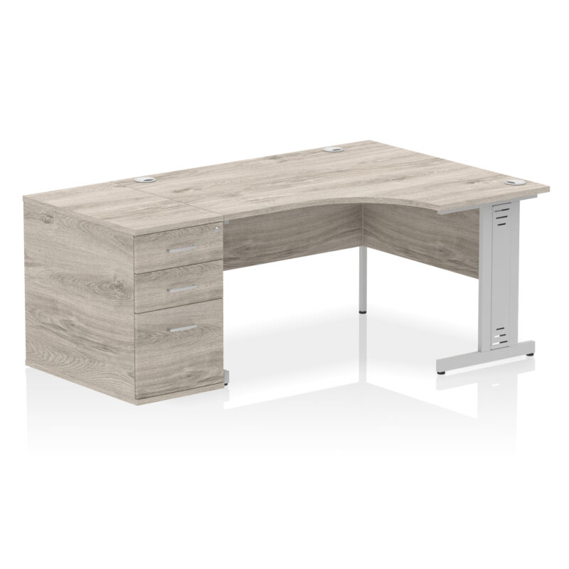 Surge 1400mm Cable Managed Right Crescent Desk Workstation - Image 20