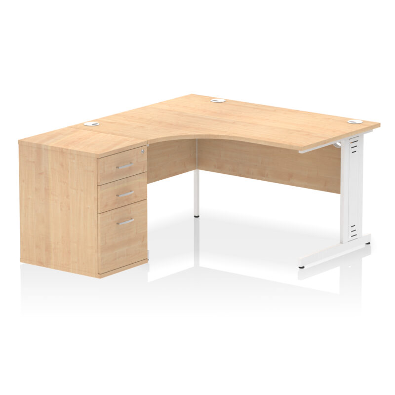 Surge 1400mm Cable Managed Left Crescent Desk Workstation - Image 23