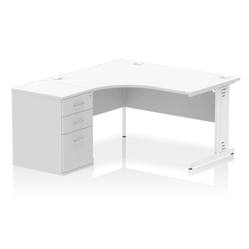 Surge 1400mm Cable Managed Left Crescent Desk Workstation - Image 25