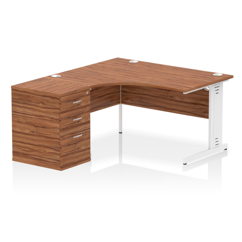 Surge 1400mm Cable Managed Left Crescent Desk Workstation - Image 26