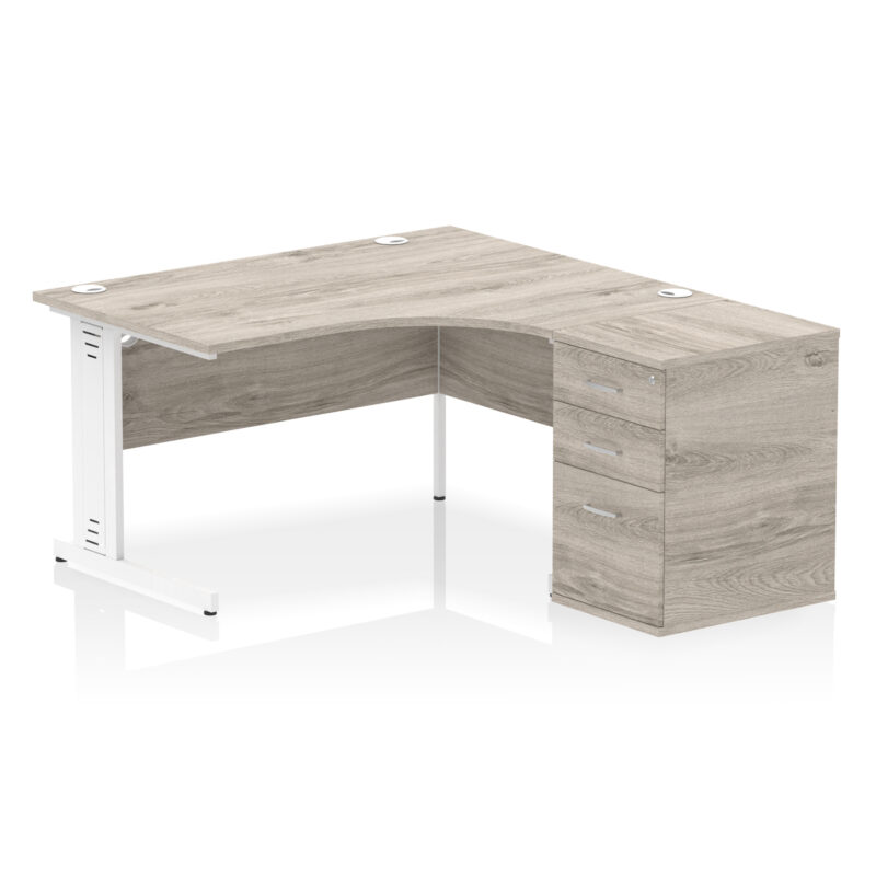 Surge 1400mm Cable Managed Right Crescent Desk Workstation - Image 22
