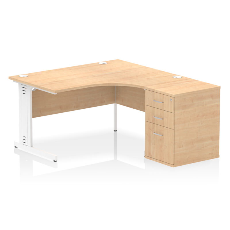 Surge 1400mm Cable Managed Right Crescent Desk Workstation - Image 23