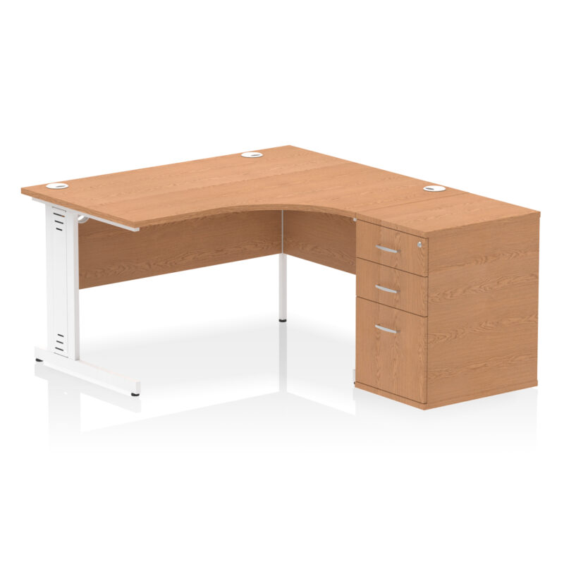 Surge 1400mm Cable Managed Right Crescent Desk Workstation - Image 24