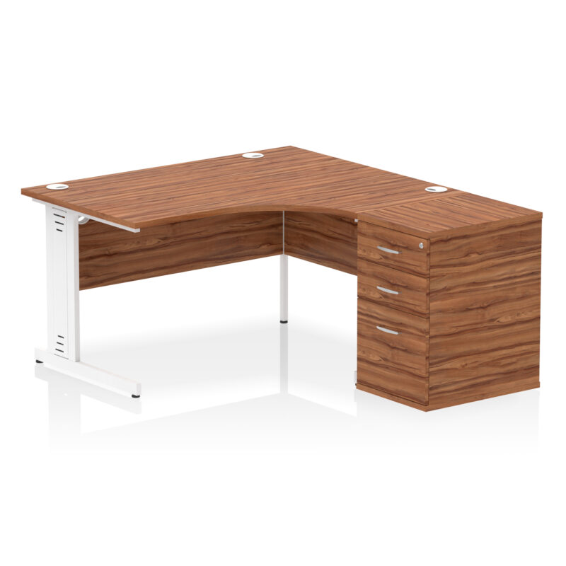 Surge 1400mm Cable Managed Right Crescent Desk Workstation - Image 26