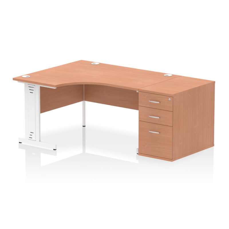 Surge 1400mm Cable Managed Left Crescent Desk Workstation - Image 14