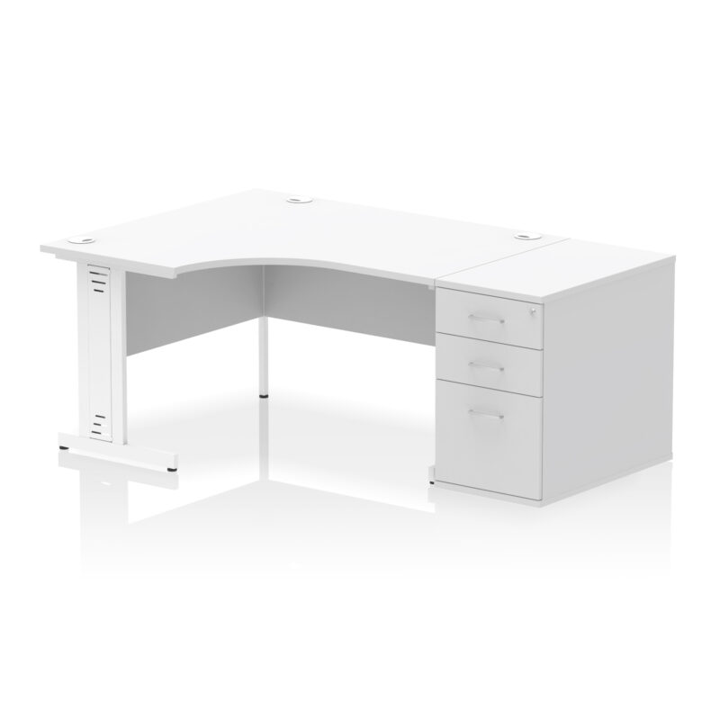 Surge 1400mm Cable Managed Left Crescent Desk Workstation - Image 18