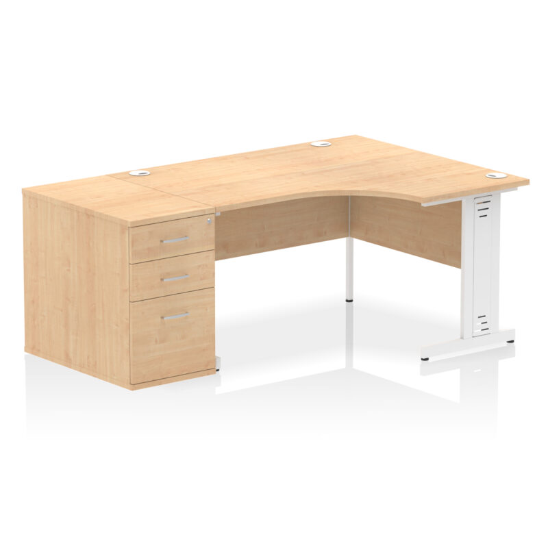 Surge 1400mm Cable Managed Right Crescent Desk Workstation - Image 16