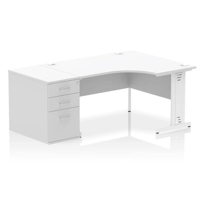 Surge 1400mm Cable Managed Right Crescent Desk Workstation - Image 18