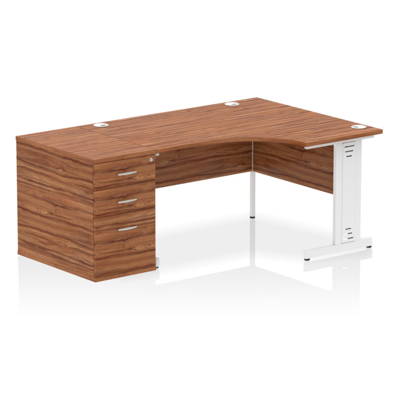 Surge 1400mm Cable Managed Right Crescent Desk Workstation - Image 19