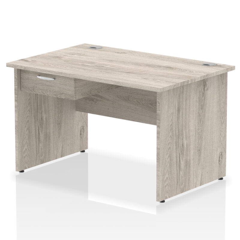 Surge Panel End Straight Desk Frame With Single One Drawer Fixed Pedestal - Image 3