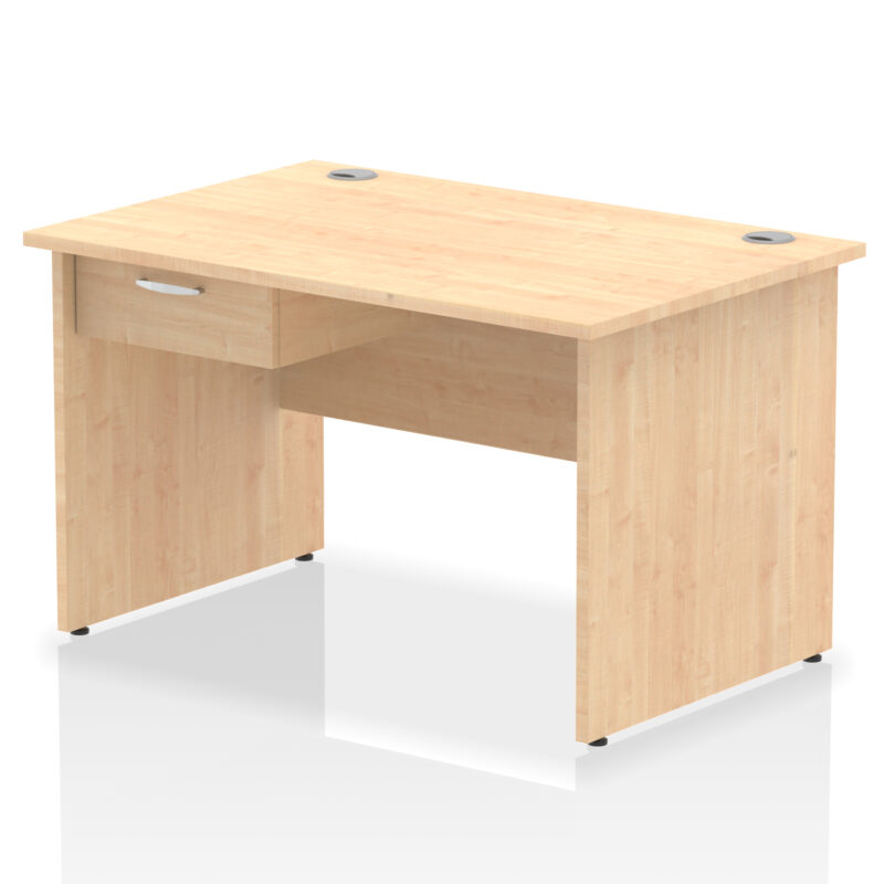 Surge Panel End Straight Desk Frame With Single One Drawer Fixed Pedestal - Image 4