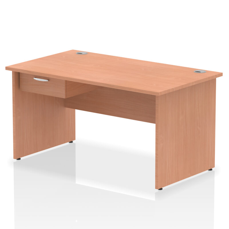 Surge Panel End Straight Desk Frame With Single One Drawer Fixed Pedestal - Image 8