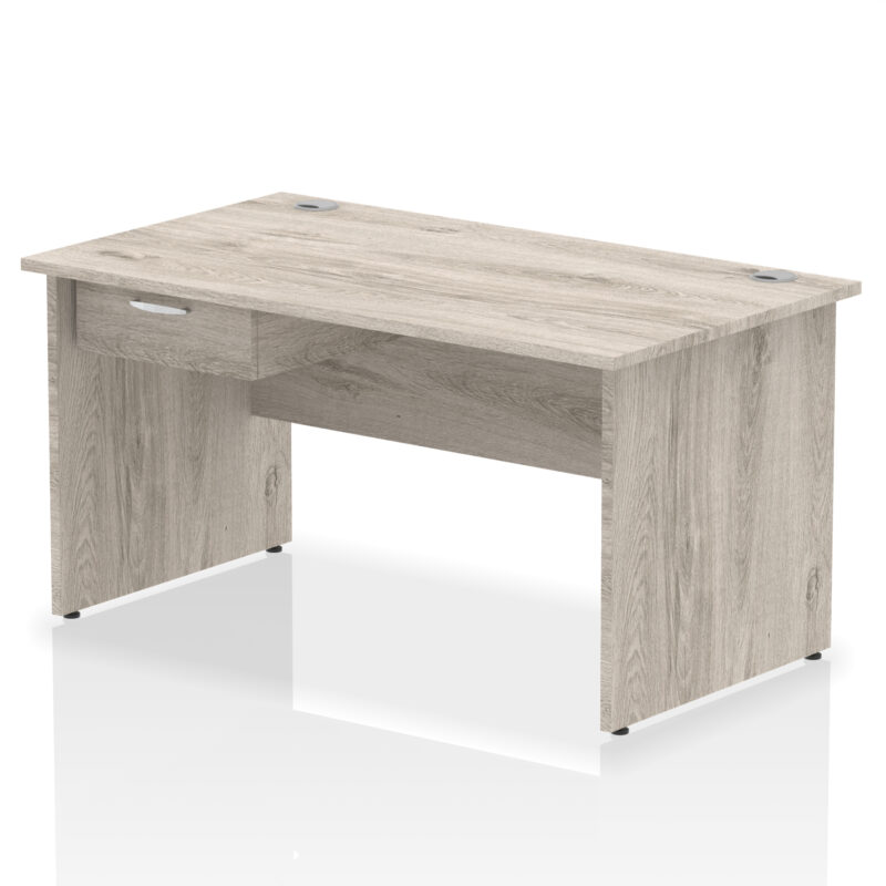 Surge Panel End Straight Desk Frame With Single One Drawer Fixed Pedestal - Image 10