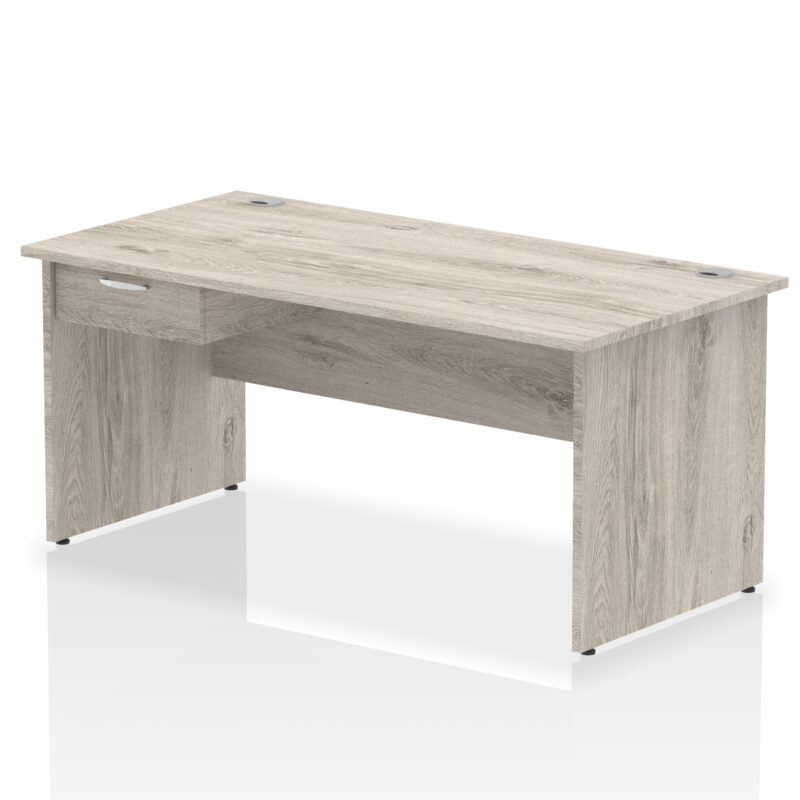 Surge Panel End Straight Desk Frame With Single One Drawer Fixed Pedestal - Image 17