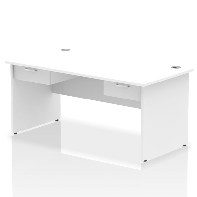 Surge Panel End Straight Desk Frame With Two One Drawer Fixed Pedestals - Image 6