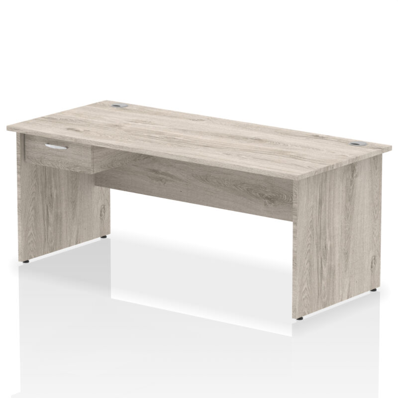 Surge Panel End Straight Desk Frame With Single One Drawer Fixed Pedestal - Image 24