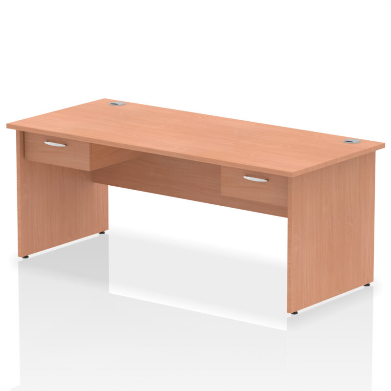 Surge Panel End Straight Desk Frame With Two One Drawer Fixed Pedestals - Image 8