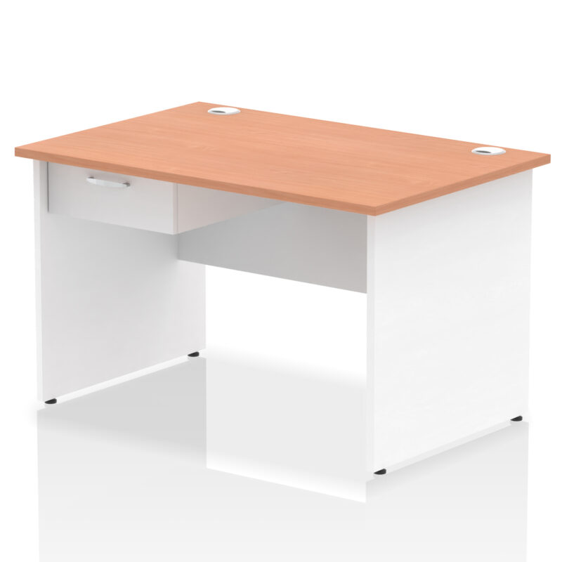 Surge Panel End Straight Desk Frame With Single One Drawer Fixed Pedestal - Image 29