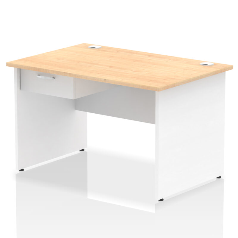 Surge Panel End Straight Desk Frame With Single One Drawer Fixed Pedestal - Image 32
