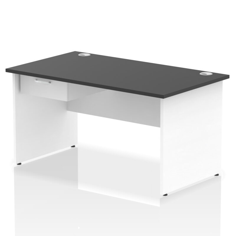 Surge Panel End Straight Desk Frame With Single One Drawer Fixed Pedestal - Image 36