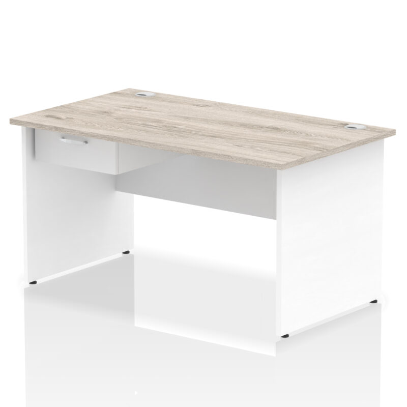 Surge Panel End Straight Desk Frame With Single One Drawer Fixed Pedestal - Image 37
