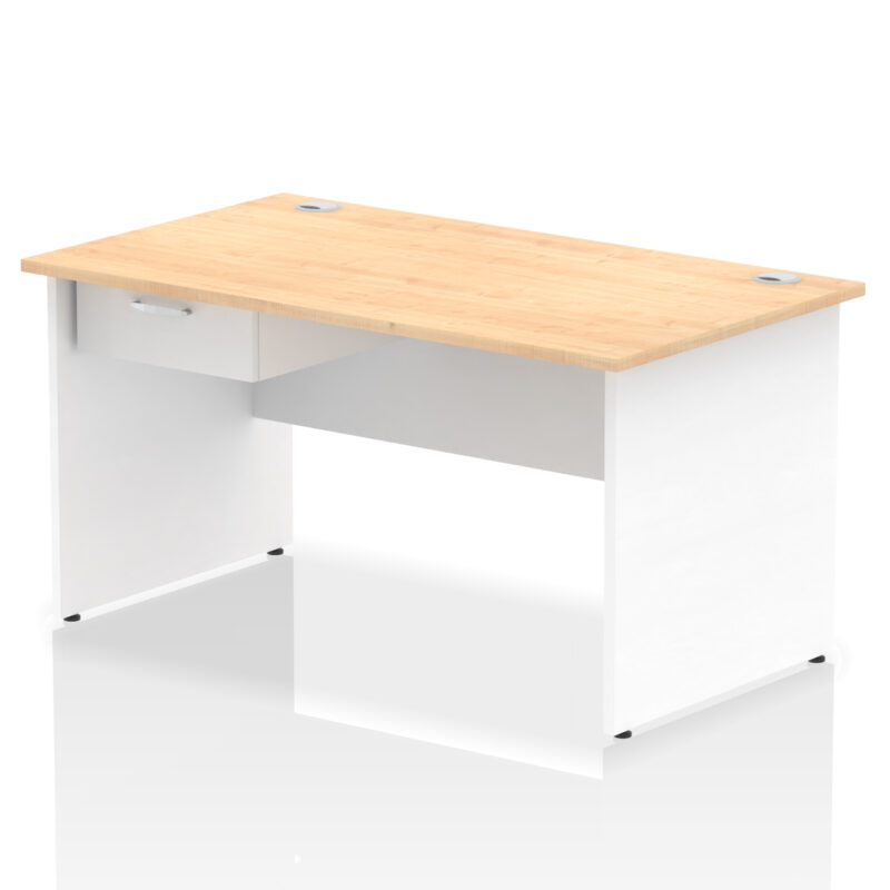 Surge Panel End Straight Desk Frame With Single One Drawer Fixed Pedestal - Image 38