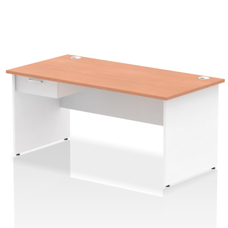 Surge Panel End Straight Desk Frame With Single One Drawer Fixed Pedestal - Image 41