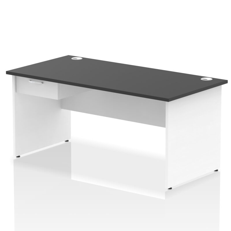 Surge Panel End Straight Desk Frame With Single One Drawer Fixed Pedestal - Image 42