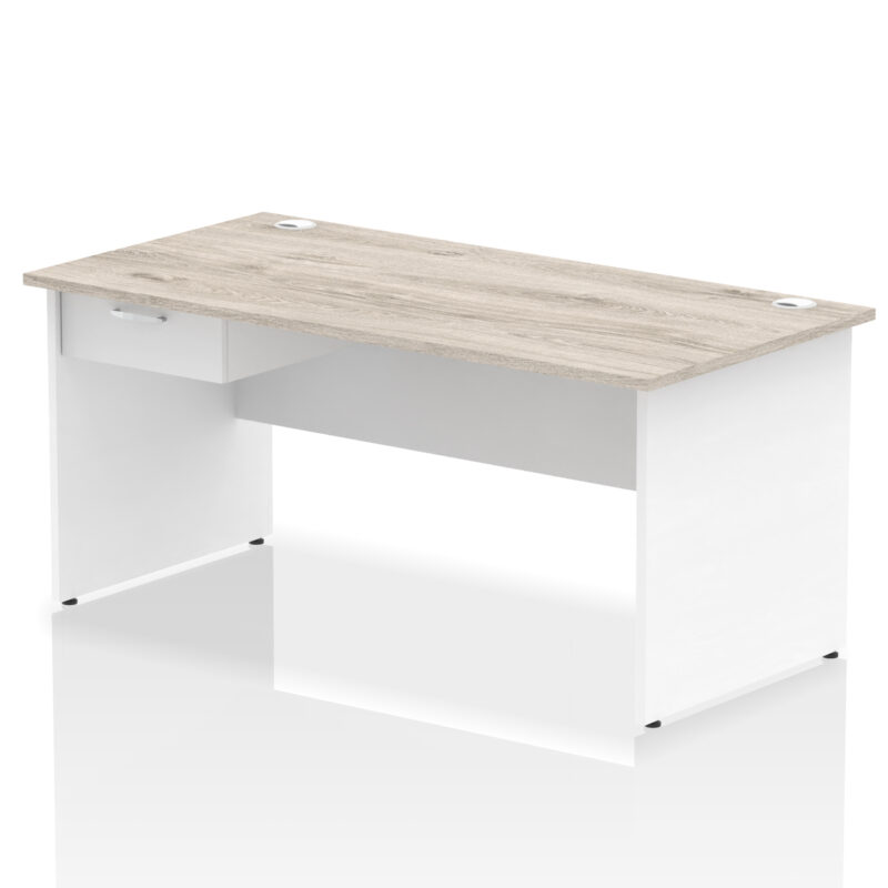 Surge Panel End Straight Desk Frame With Single One Drawer Fixed Pedestal - Image 43