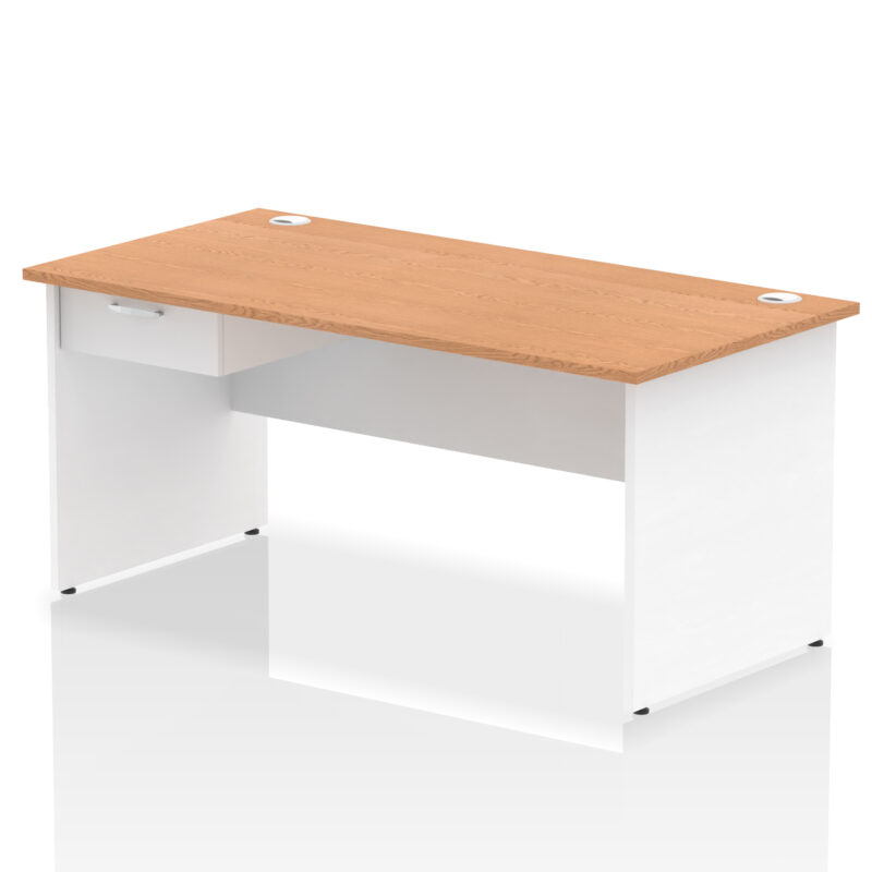Surge Panel End Straight Desk Frame With Single One Drawer Fixed Pedestal - Image 45