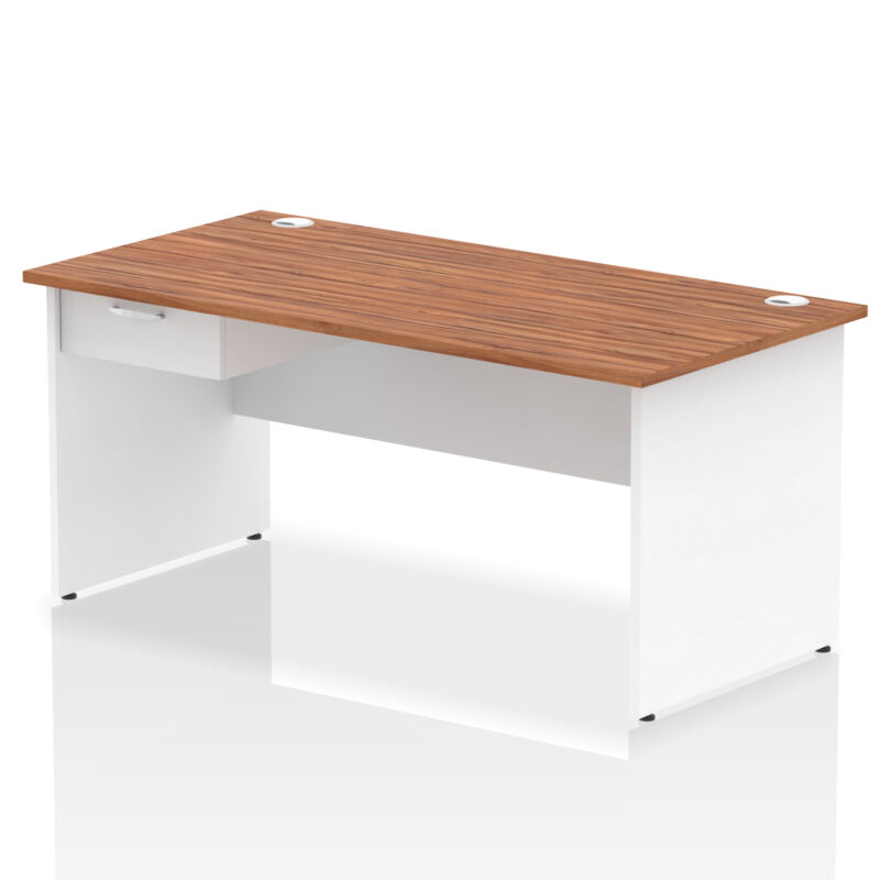 Surge Panel End Straight Desk Frame With Single One Drawer Fixed Pedestal - Image 46