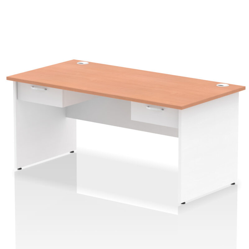 Surge Panel End Straight Desk Frame With Two One Drawer Fixed Pedestals - Image 15