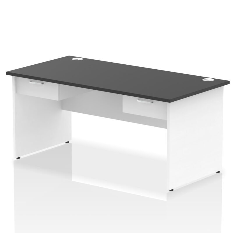 Surge Panel End Straight Desk Frame With Two One Drawer Fixed Pedestals - Image 16