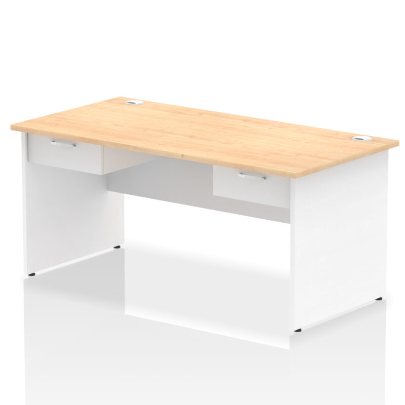 Surge Panel End Straight Desk Frame With Two One Drawer Fixed Pedestals - Image 18
