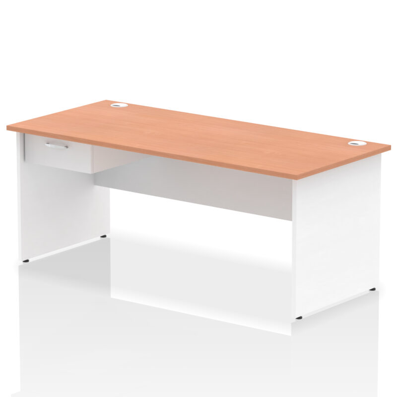 Surge Panel End Straight Desk Frame With Single One Drawer Fixed Pedestal - Image 47