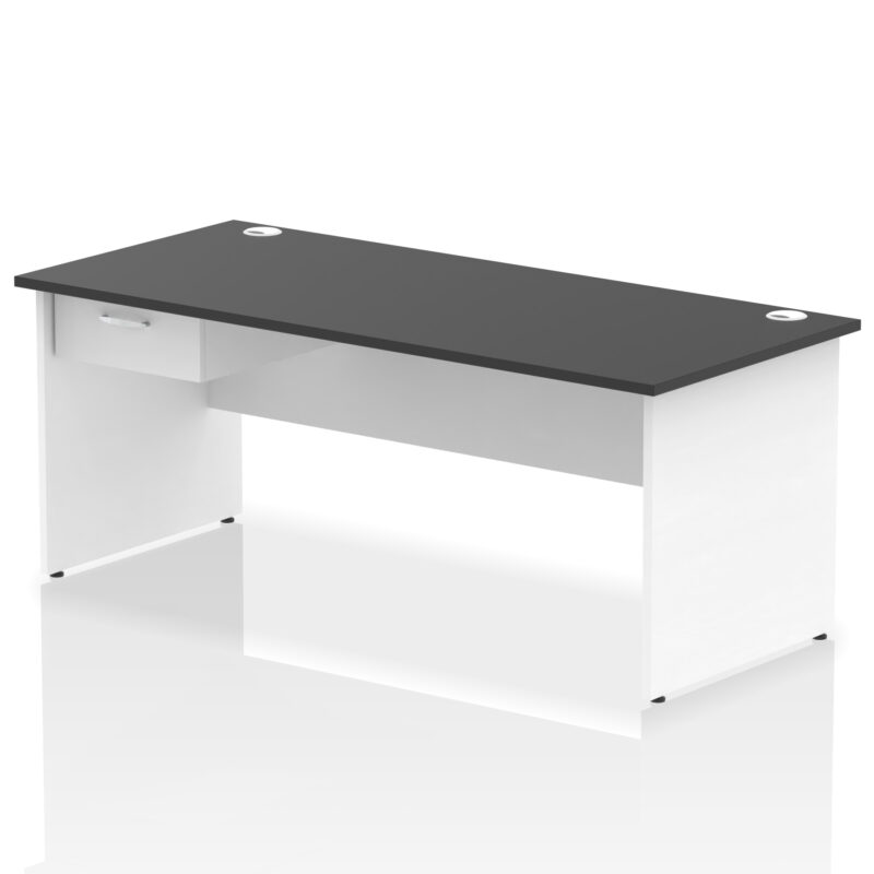 Surge Panel End Straight Desk Frame With Single One Drawer Fixed Pedestal - Image 48