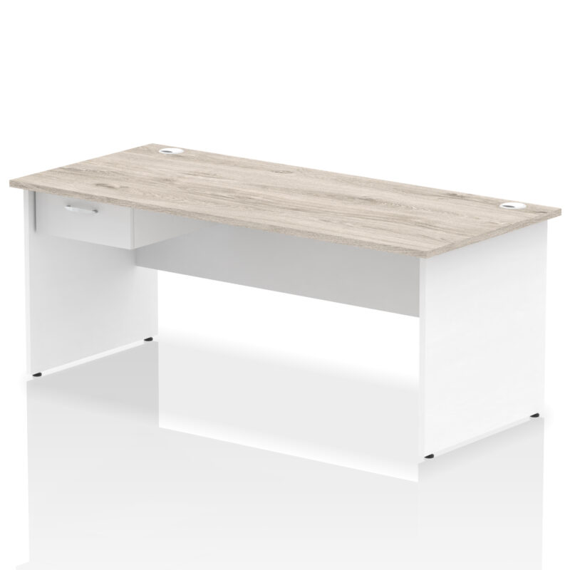 Surge Panel End Straight Desk Frame With Single One Drawer Fixed Pedestal - Image 49